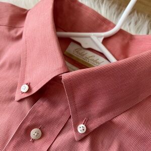 Roundtree & Yorke Gold Label Men's Fitted Dress Shirt Red 16.5 33 Non-Iron